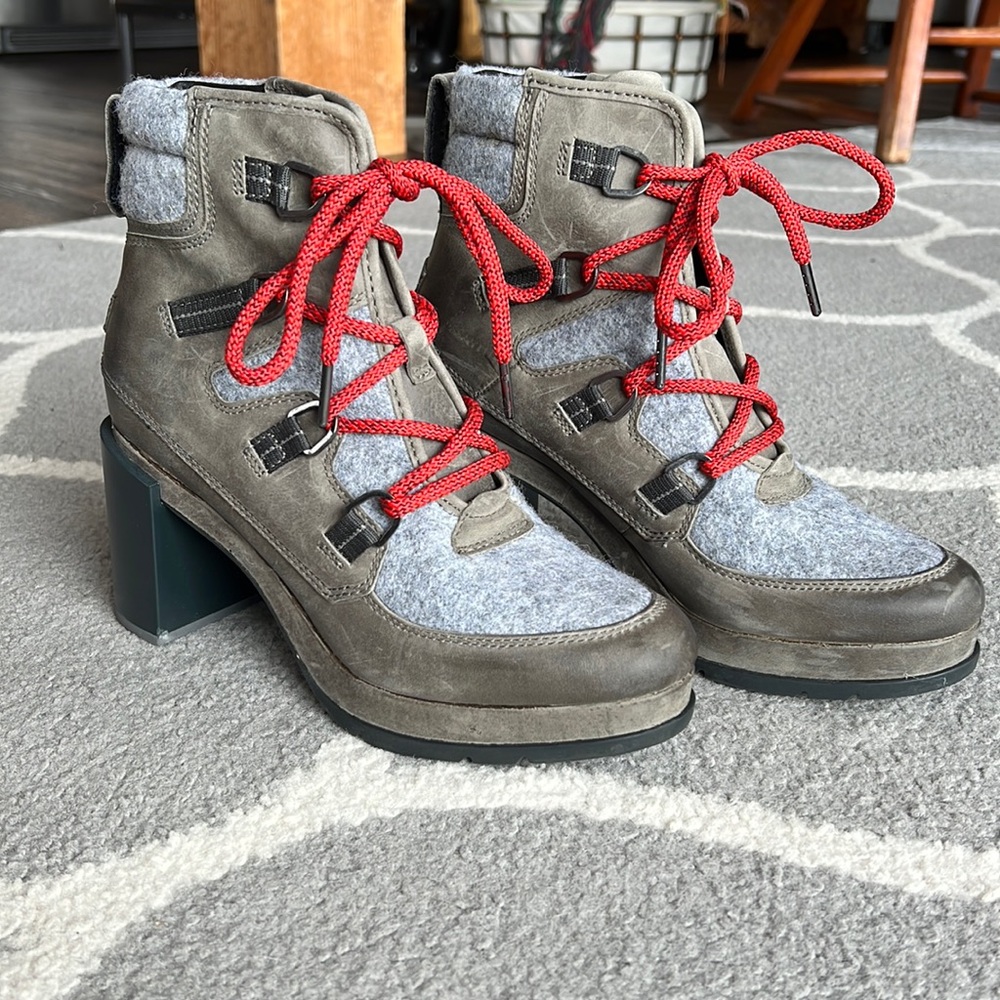 Sorel Blake Lace leather ankle boots, gray